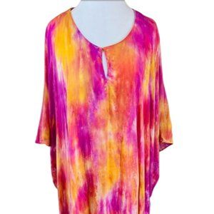 NWT Young. Fabulous & Broke Tie Dye Maxi Dress Kaftan Coverup Size: S/M